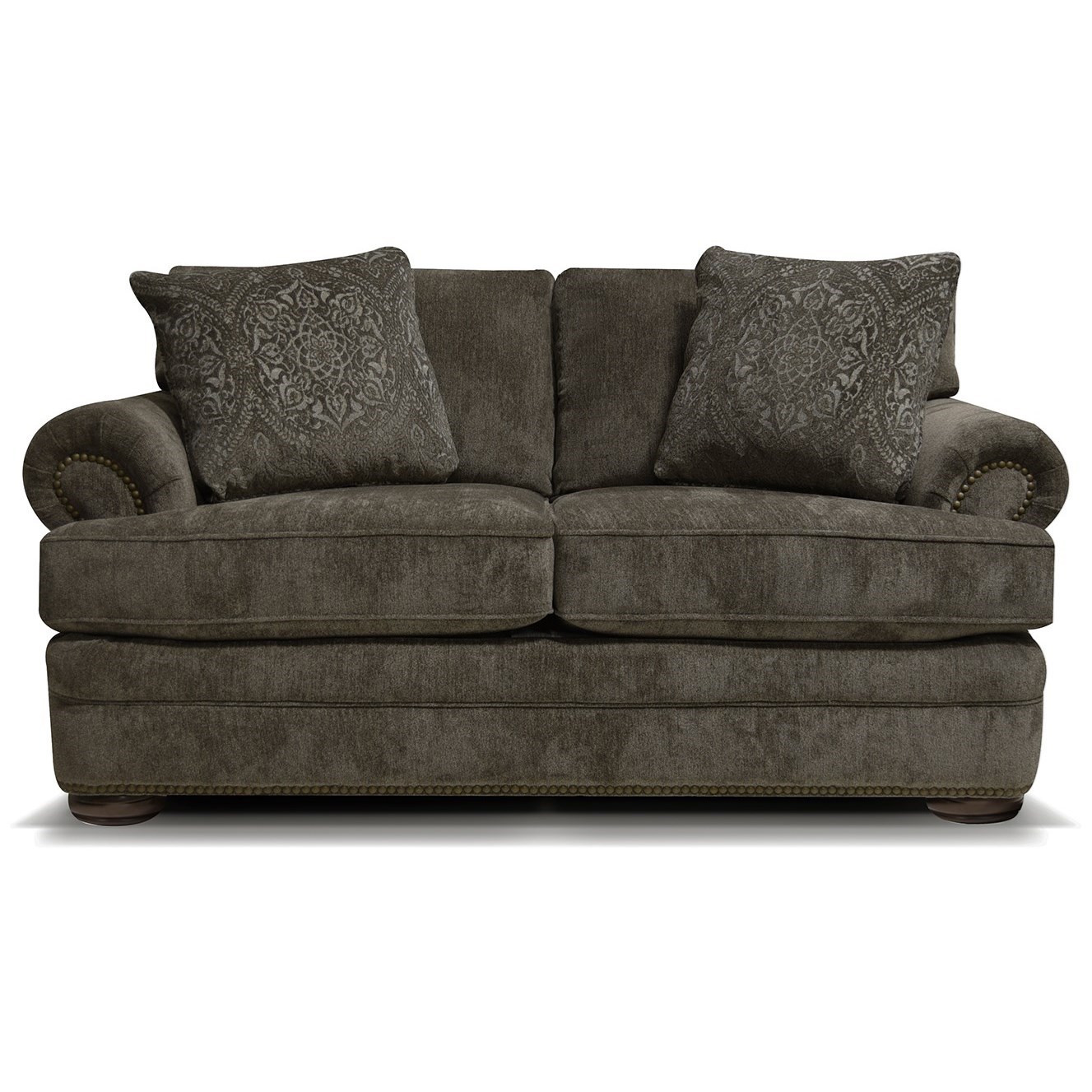 Loveseat with outlet nailhead trim